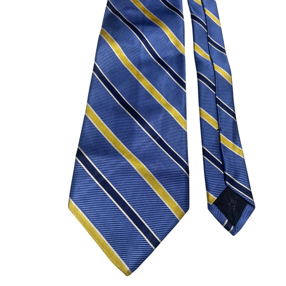 346 Brooks Brothers Silk Blue Yellow Stripe Tie Men's OS